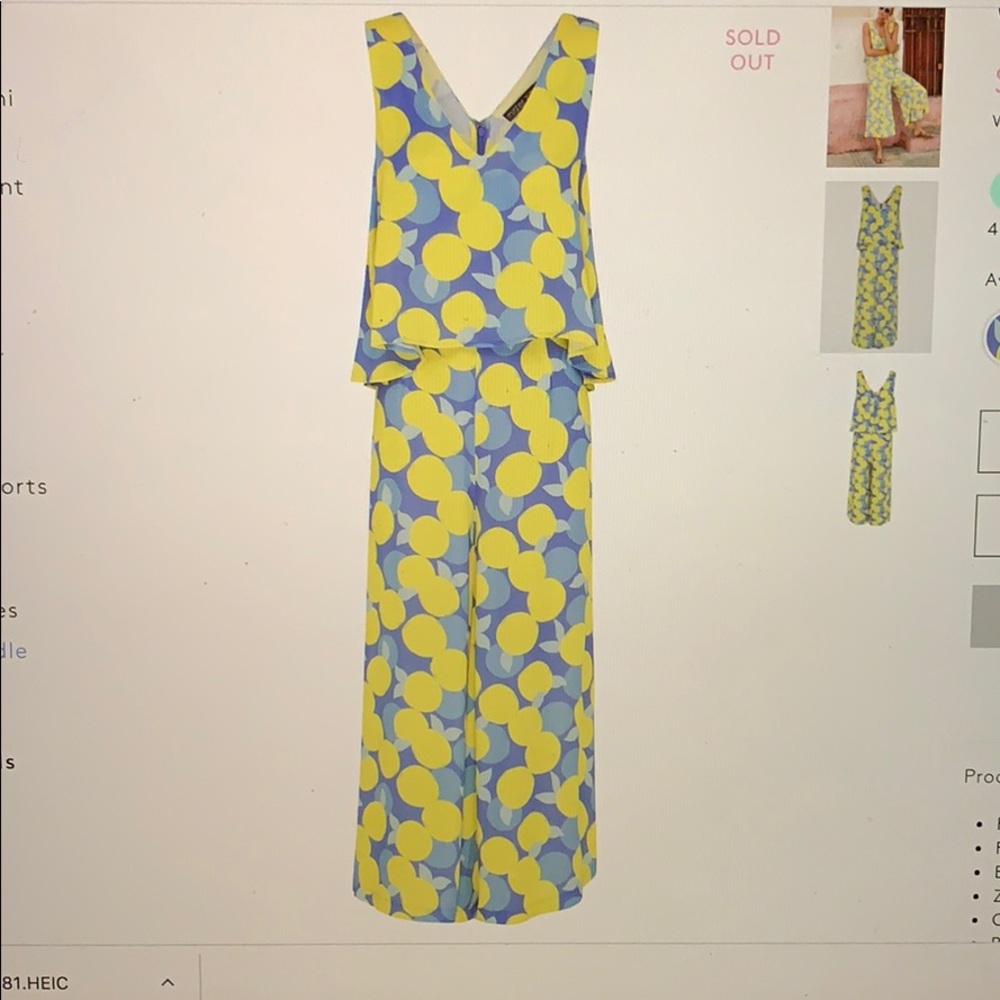 NWT Mister Zimi Citrine Jumpsuit